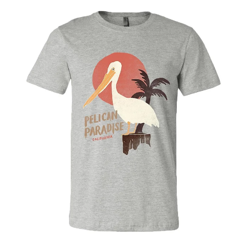 Pelican Paradise Athletic Grey Tee Satin Blend Silk Blend Wool Blend