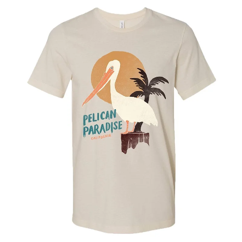 Pelican Paradise Soft Cream Tee Zippered Front Buttoned Front Snap Front