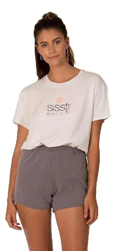 Sisstrevolution Stacked - tee shirt  vintage white Notch Collar Peter Pan Collar Cowl Neck
