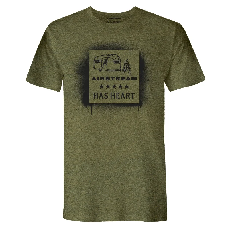 Stenciled Logo T-Shirt by Airstream X HAS HEART Hooded Caped Shawl Collar