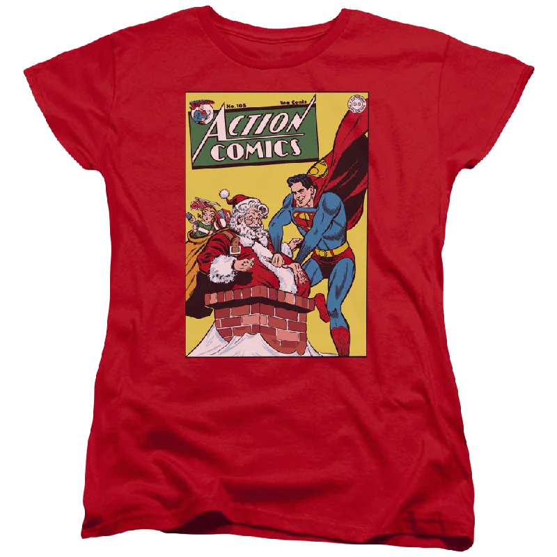 Superman Dc/Cover No. 105 - Women's T-Shirt Solid Color Striped Floral