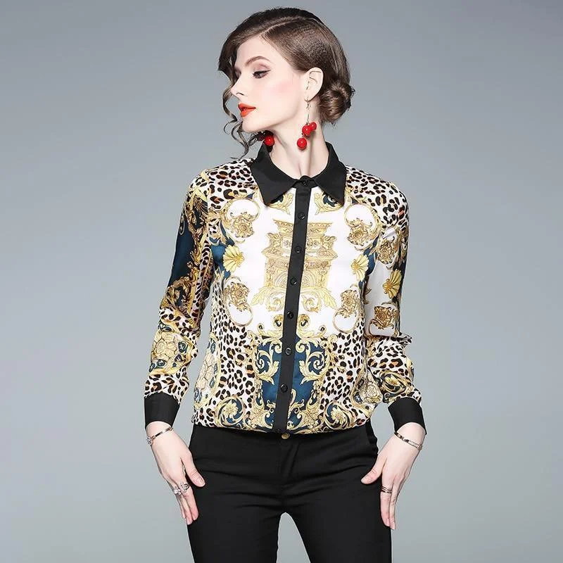 Vintage Dreams Silk Shirt Solid Print Embellished