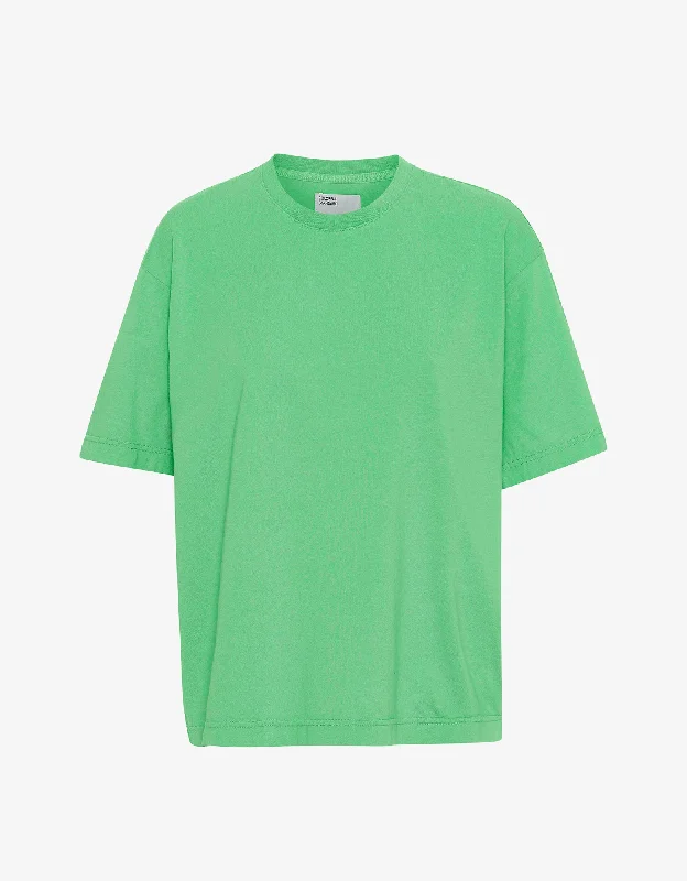 Oversized Organic T-Shirt - Spring Green Hooded Caped Shawl Collar