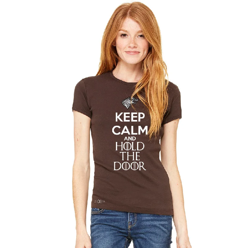 Zexpa Apparel™ Keep Calm and Hold The Door - Hodor  Women's T-shirt GOT Tee Nylon Fabric Polyester Fabric Spandex Fabric