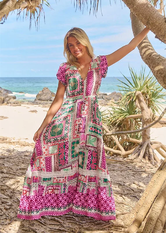 Aelia Maxi Dress Trendy Button Front Maxi Dress