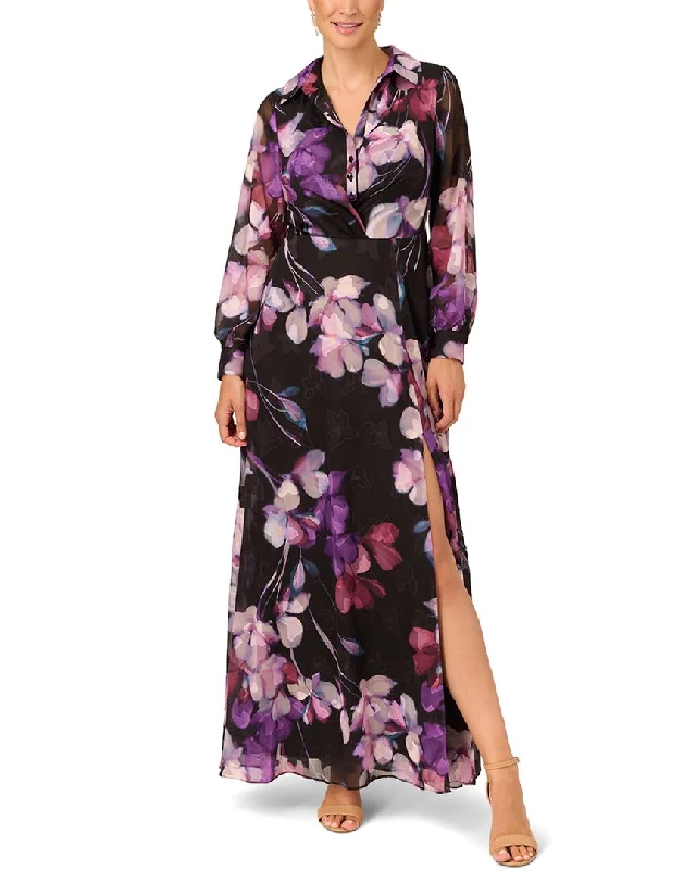 Adrianna Papell Soft Printed Maxi Dress Cozy Knitted Maxi Dress