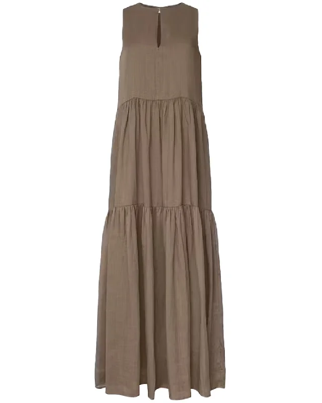 Cypress Sleeveless Tiered Maxi Dress Trendy Short Sleeve Maxi Dress