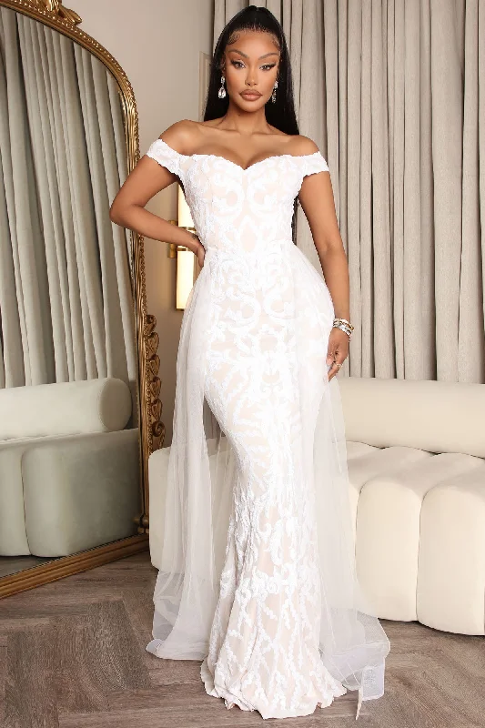 Impeccable Taste Sequin Maxi Dress - White Elegant Lace-Up Maxi Dress