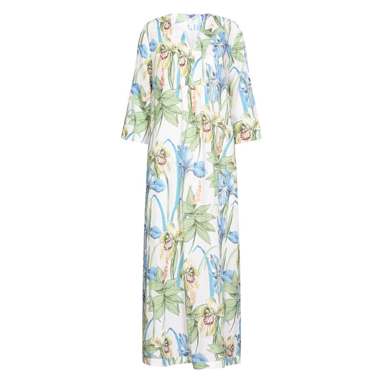 Iris Emb Picot White Maxi Dress Chic Sleeveless Maxi Dress