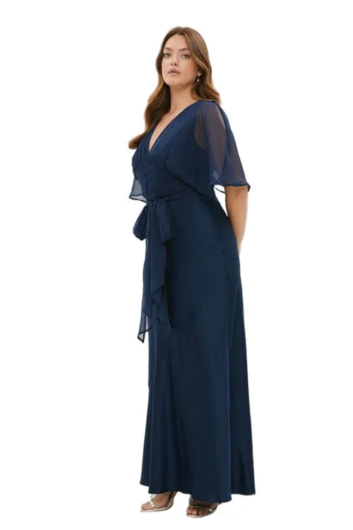 Jacques Vert Navy Plus Size Angel Sleeve Satin Maxi Dress Trendy Floral Print Maxi Dress Jacques Vert Navy Plus Size Angel Sleeve Satin Maxi Dress Trendy Floral Print Maxi Dress