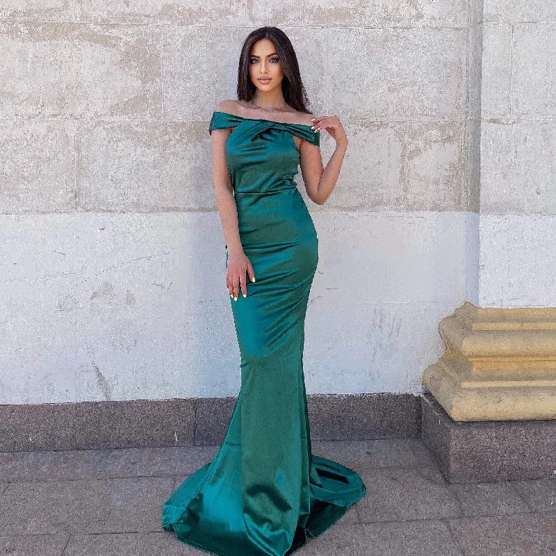 Jaslene  Backless Satin Evening Maxi Dress Fashionable Printed Maxi Dress