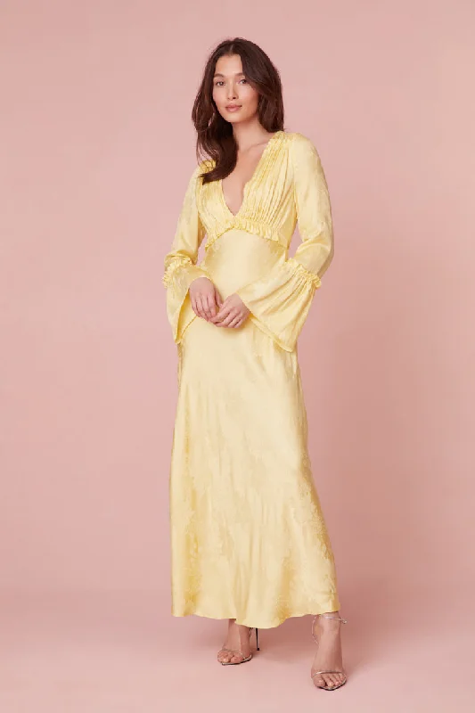Kalona Silk Jacquard Maxi Dress Chic Summer Floral Maxi Dress