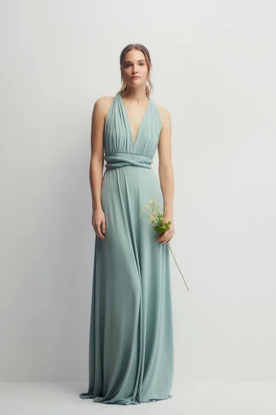 Multiway Slinky Jersey Bridesmaids Maxi Dress Trendy Satin Maxi Dress