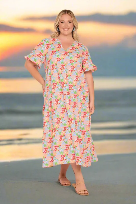Sabrina Maxi Dress in Confetti Blooms Classic Solid Maxi Dress