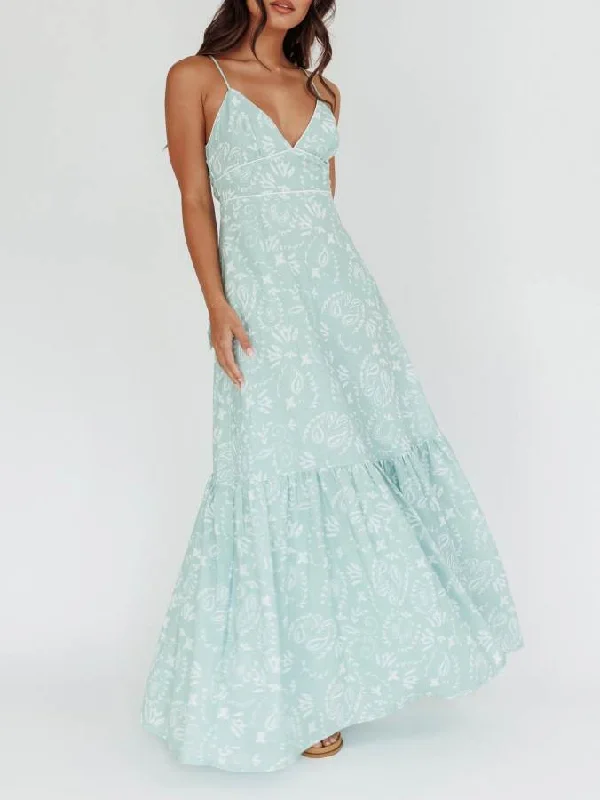 Toni Maxi Dress - Mint Trendy Satin Maxi Dress