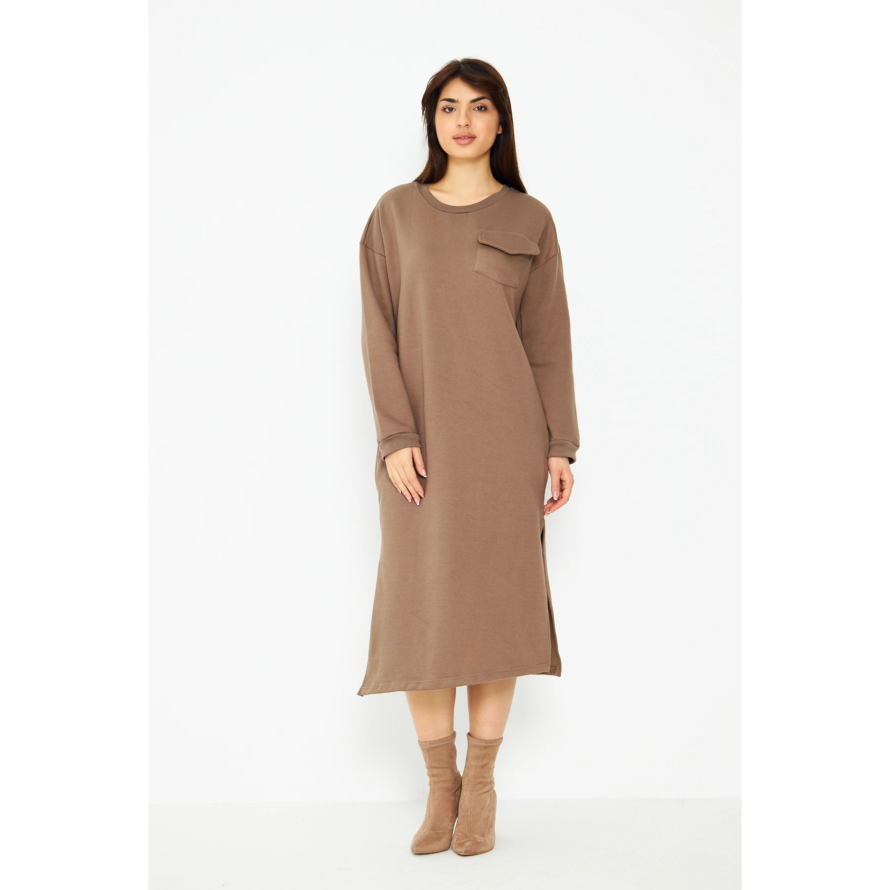 Coffee Long Maxi Dress Trendy A-Line Maxi Dress