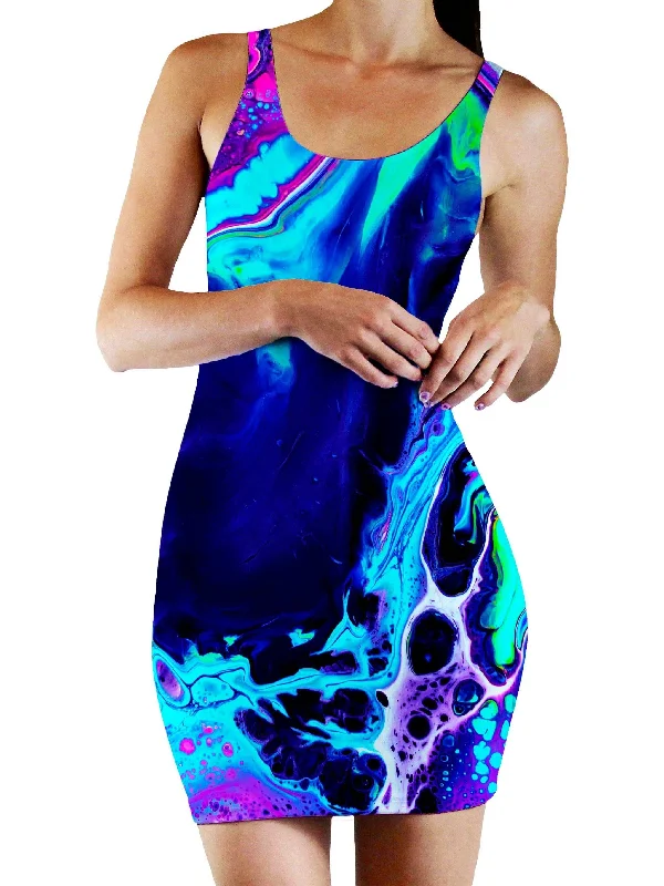 Aqua Daze Bodycon Mini Dress Chic Halter Mini Dress