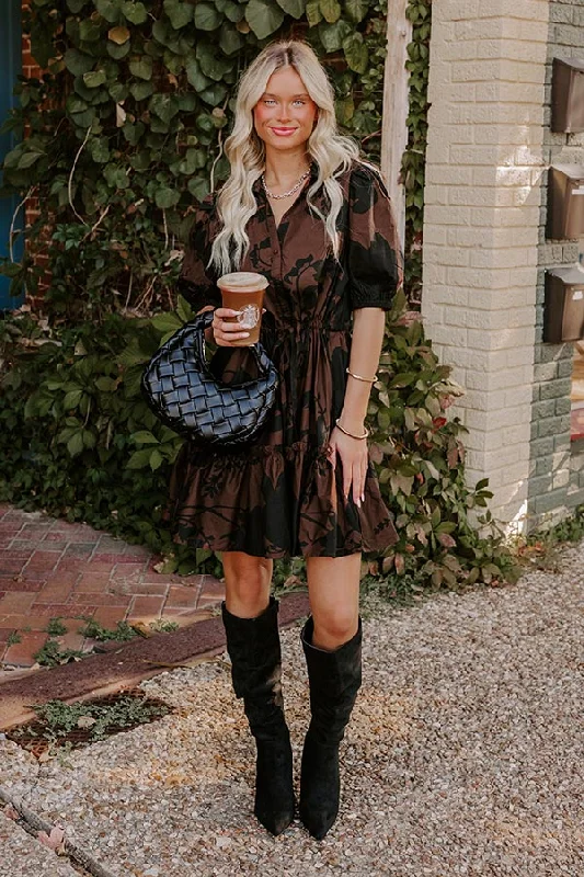 Autumn Whispers Floral Mini Dress Trendy Tulle Mini Dress