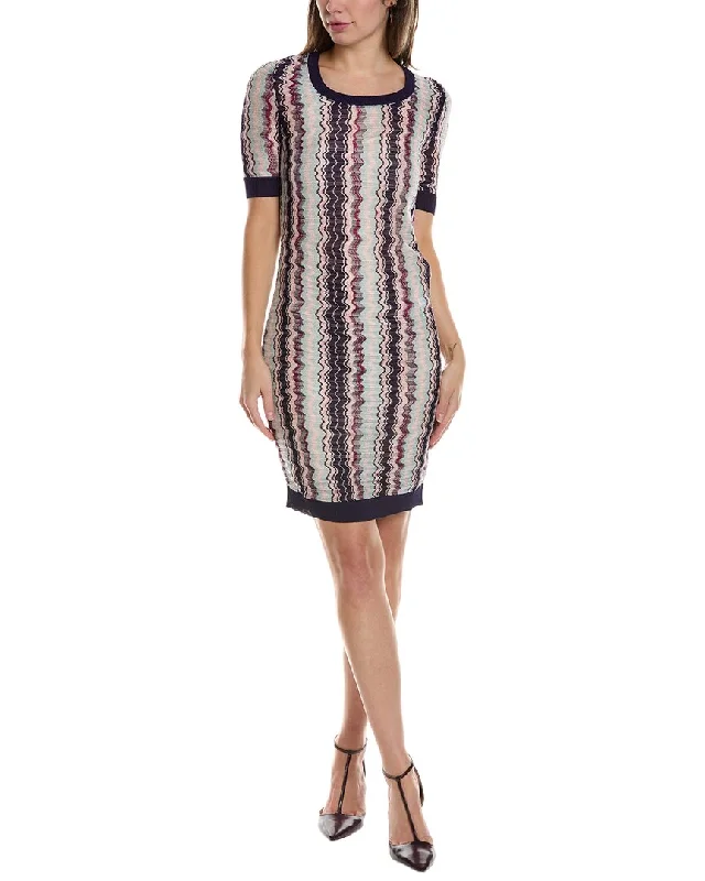 M Missoni Silk-Lined Mini Dress Elegant Satin Lace Mini Dress