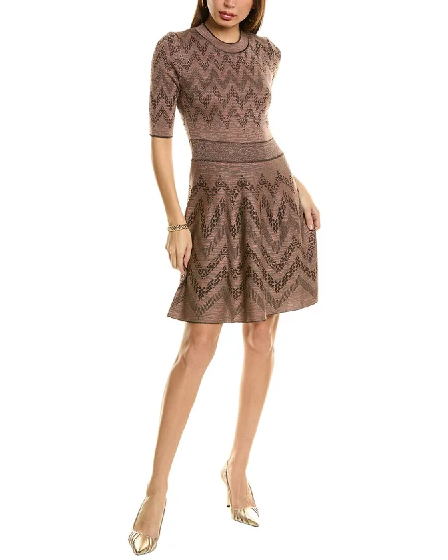 M Missoni Wool-Blend Mini Dress Fashionable Lace-Trim Mini Dress