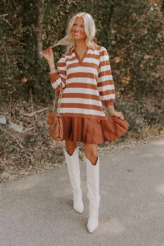 Country Club Moment Stripe Mini Dress Trendy Tie-Dye Mini Dress
