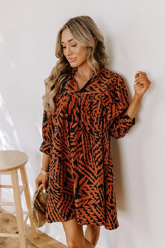 Fall Brunch Babydoll Mini Dress Stylish Spaghetti Strap Mini Dress