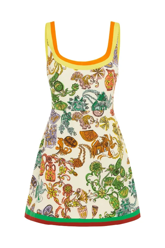 Fiesta Mini Dress | Multi Comfortable Linen Mini Dress