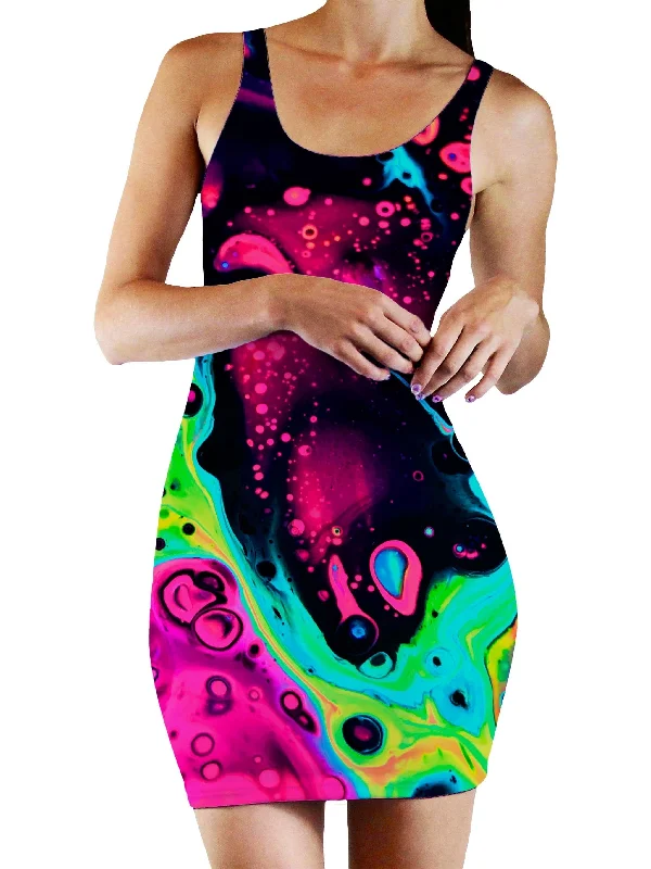 Heart Bodycon Mini Dress Elegant Floral-Print Mini Dress