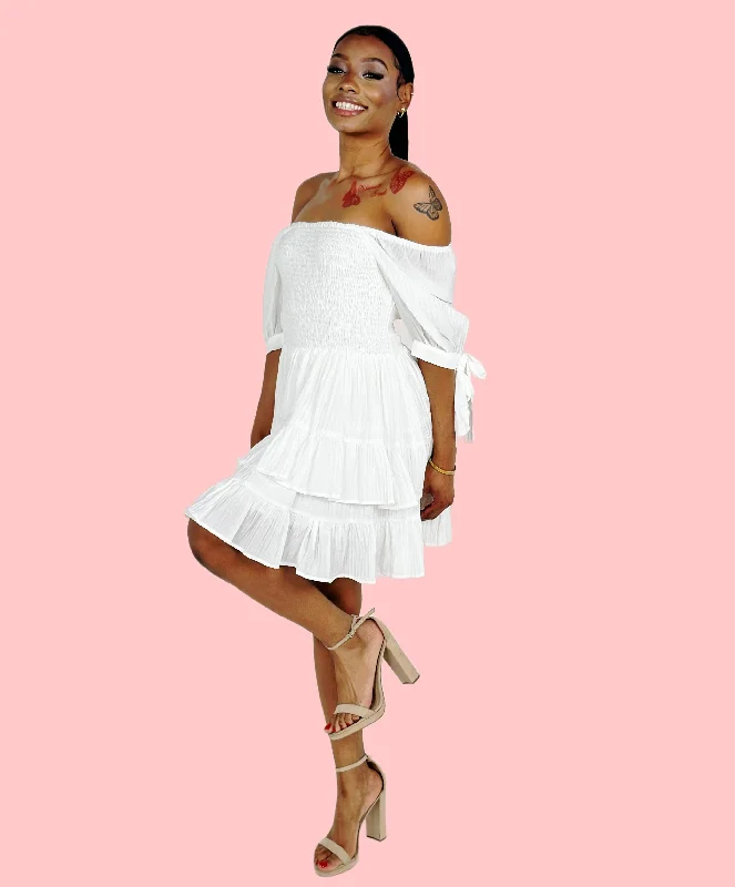 Off White Woven Mini Dress Chic Sleeveless Mini Dress