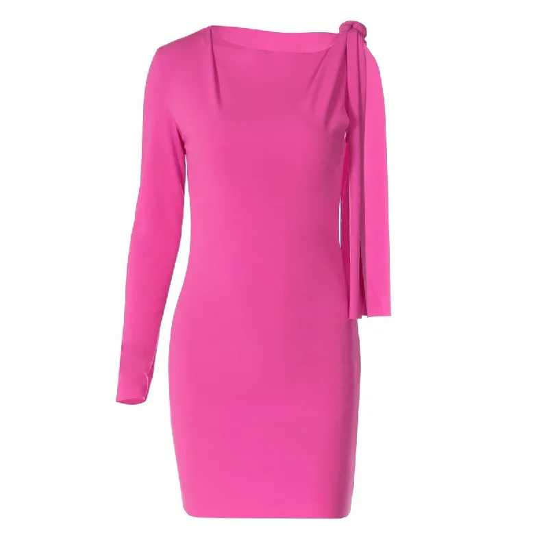One shoulder knotted mini dress Fashionable Mini Dress with Frills