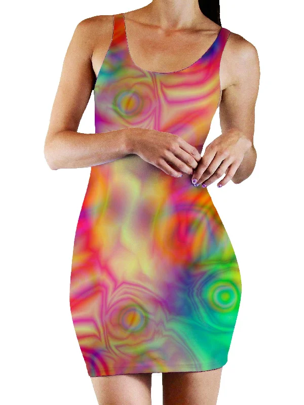 Psychedelic Dream Bodycon Mini Dress Stylish Plaid Mini Dress