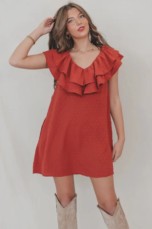 SADIE & SAGE Collectible Layered Ruffle Mini Dress Cozy Long Sleeve Mini Dress
