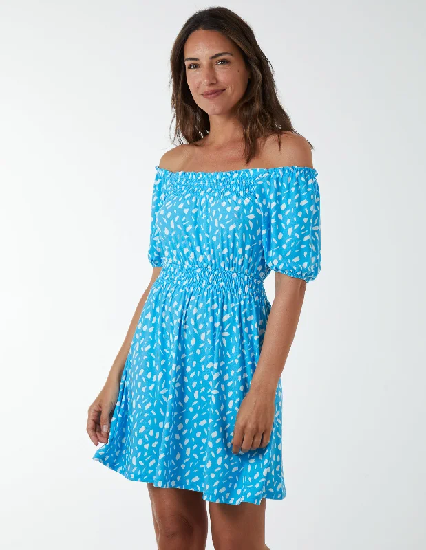 Scoop Shirred Blouse Mini Dress Trendy Lace Mini Dress