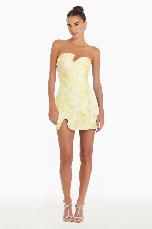 Strapless Puzzle Mini Dress Fashionable A-Line Mini Dress