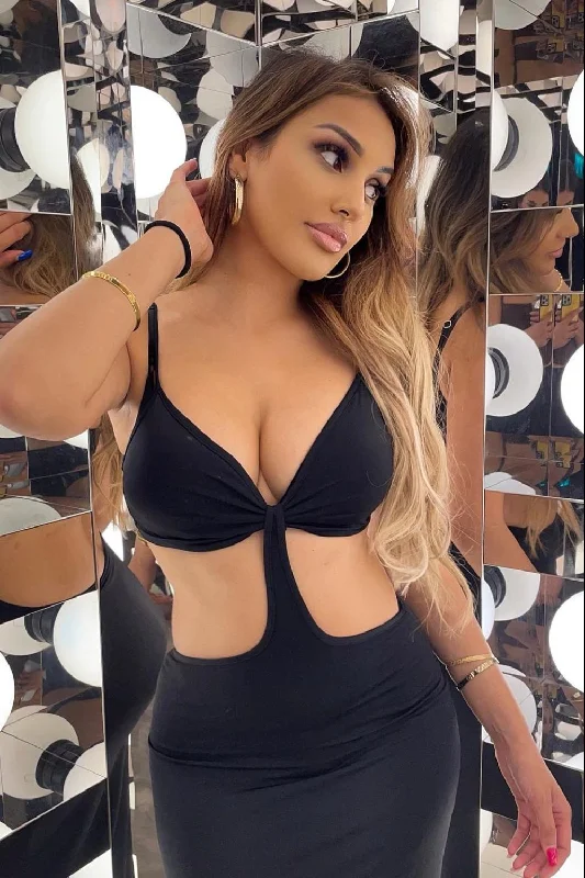 Try Your Luck Black Slinky Bodycon Strappy Cut Out Mini Dress Elegant Silk Mini Dress Try Your Luck Black Slinky Bodycon Strappy Cut Out Mini Dress Elegant Silk Mini Dress