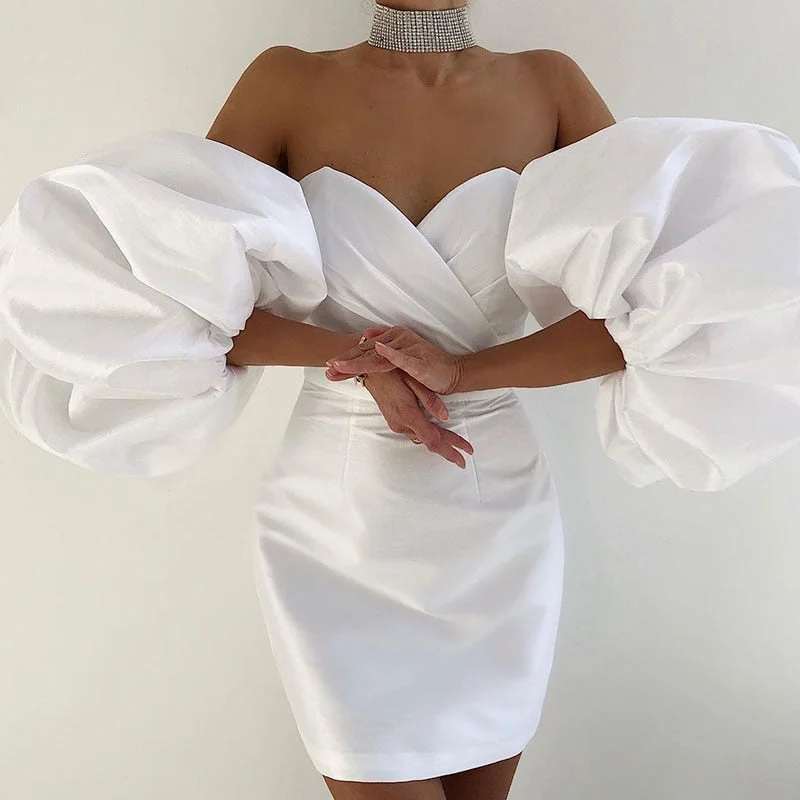 Zjkrl Puff Sleeves Trendy Pink Mini Dress Sexy Off Shoulder Design Celebrity Party Club Satin Dresses Vestido Elegant Lace-Up Mini Dress Zjkrl Puff Sleeves Trendy Pink Mini Dress Sexy Off Shoulder Design Celebrity Party Club Satin Dresses Vestido Elegant Lace-Up Mini Dress