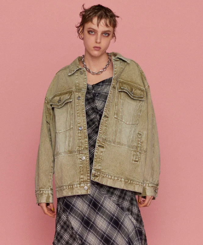 【25SPRING PRE-ORDER】Oversize Colored Denim Jacket Insulated Jacket Fitted Jacket Loose Jacket 【25SPRING PRE-ORDER】Oversize Colored Denim Jacket Insulated Jacket Fitted Jacket Loose Jacket