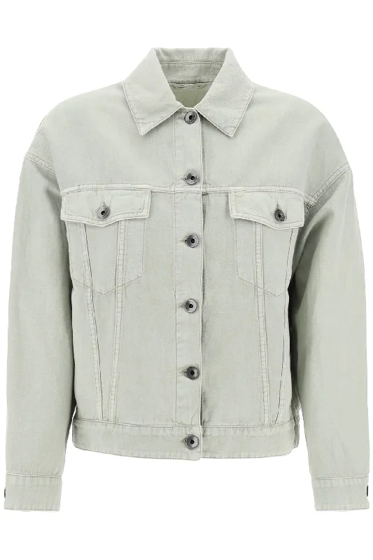 Cotton And Linen Cover Trucker Jacket - Green Mesh Jacket Canvas Jacket Denim Jacket Cotton And Linen Cover Trucker Jacket - Green Mesh Jacket Canvas Jacket Denim Jacket