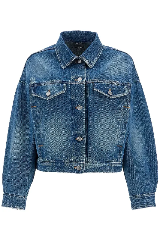 "boxy Denim Jacket In C  - Blue Lace Jacket Ribbed Jacket Sequined Jacket
