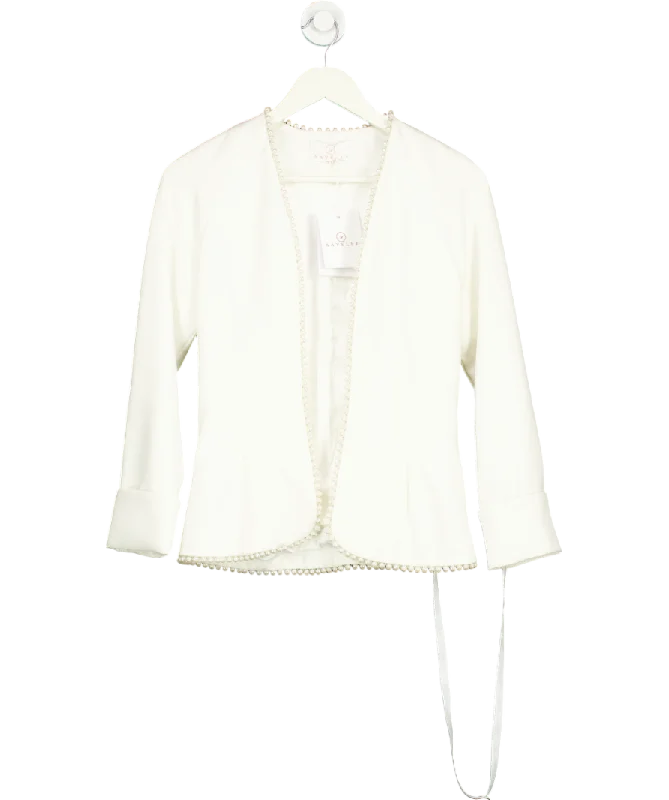 Aavelle White Pearl Trim Jacket UK XS Striped Jacket Polka Dot Jacket Floral Jacket