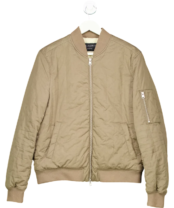 All Saints Beige Drake Bomber Jacket UK M Jacket Blazer Coat
