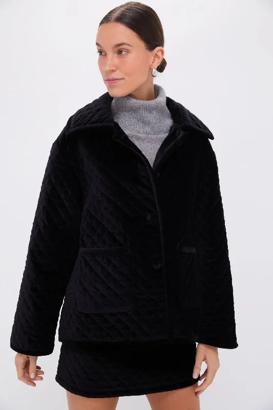 Black Marley Jacket Zippered Front Buttoned Front Snap Front