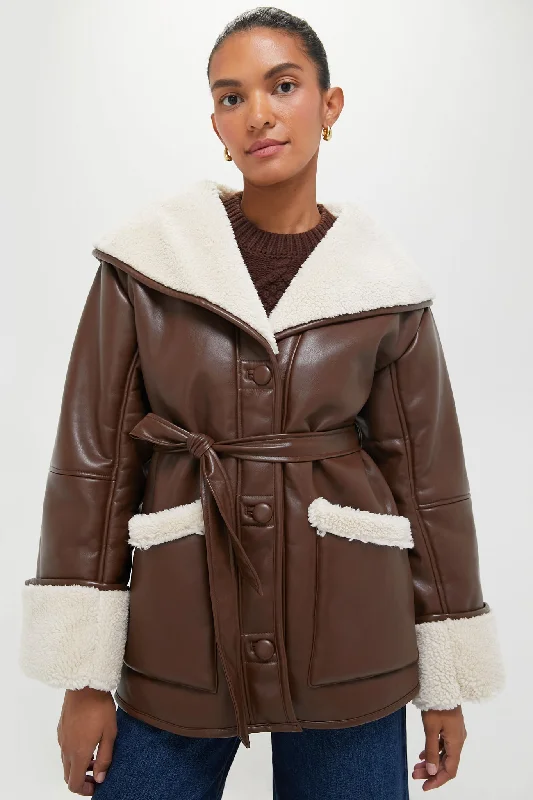 Brown and Ivory Vegan Leather Bonded Faux Fur Jacket Plaid Jacket Tartan Jacket Houndstooth Jacket Brown and Ivory Vegan Leather Bonded Faux Fur Jacket Plaid Jacket Tartan Jacket Houndstooth Jacket