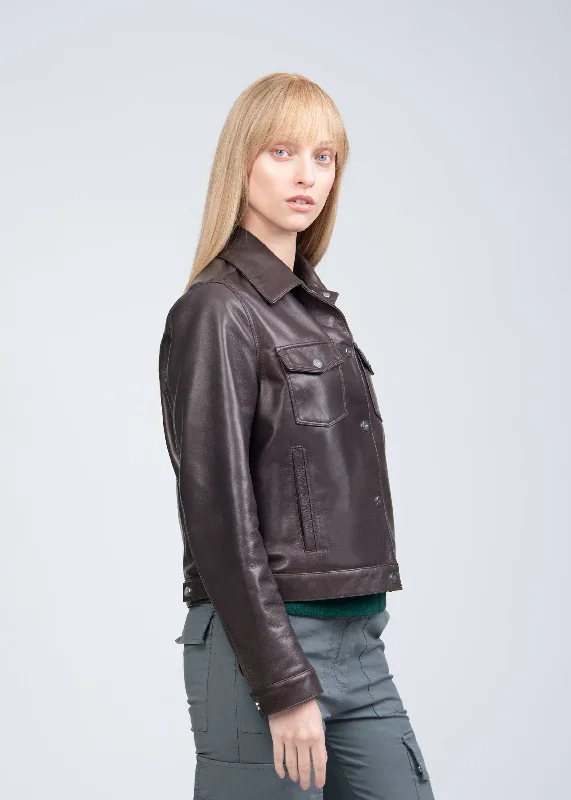 CORINE LEATHER JACKET Cotton Jacket Linen Jacket Terry Jacket