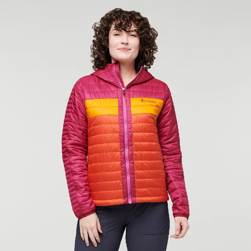 Capa Insulated Hooded Jacket - Womens Front Pockets Side Pockets Patch Pockets