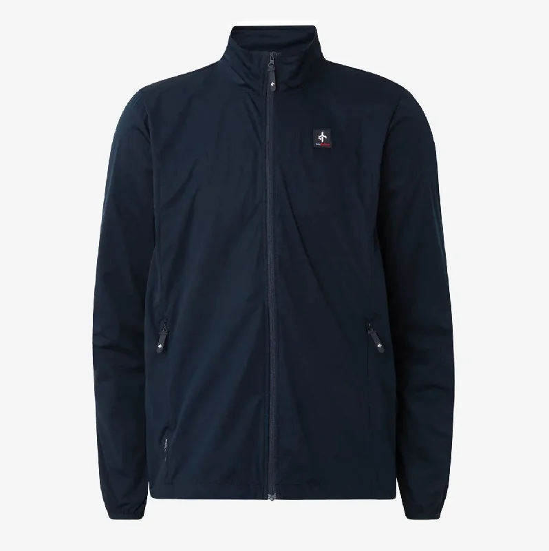 Cross Women's Wind Lightweight Jacket - NAVY Wool Fabric Cashmere Fabric Tweed Fabric Cross Women's Wind Lightweight Jacket - NAVY Wool Fabric Cashmere Fabric Tweed Fabric