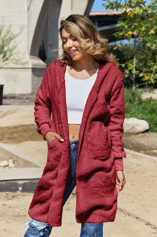 Double Take Full Size Hooded Teddy Bear Jacket with Thumbholes Embroidered Jacket Appliqued Jacket Beaded Jacket Double Take Full Size Hooded Teddy Bear Jacket with Thumbholes Embroidered Jacket Appliqued Jacket Beaded Jacket