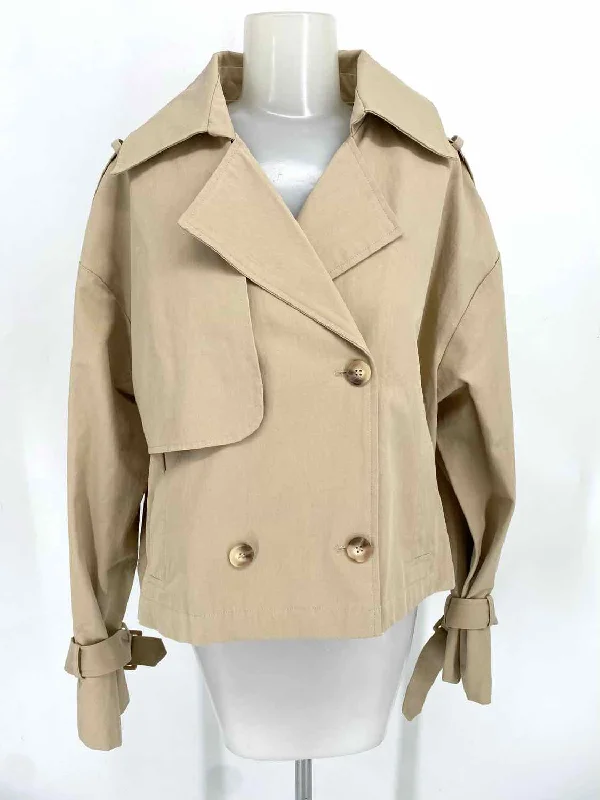 Elodie Women's Beige Double Breasted Cotton Size L Jacket Satin Jacket Silk Jacket Chiffon Jacket Elodie Women's Beige Double Breasted Cotton Size L Jacket Satin Jacket Silk Jacket Chiffon Jacket