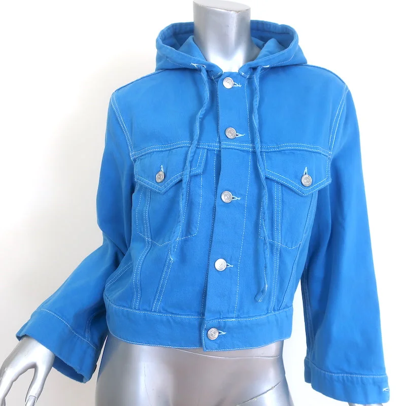 GANNI Sheldon Denim Hooded Jacket Blue Cotton Size 36 Fleece Jacket Down Jacket Parka GANNI Sheldon Denim Hooded Jacket Blue Cotton Size 36 Fleece Jacket Down Jacket Parka
