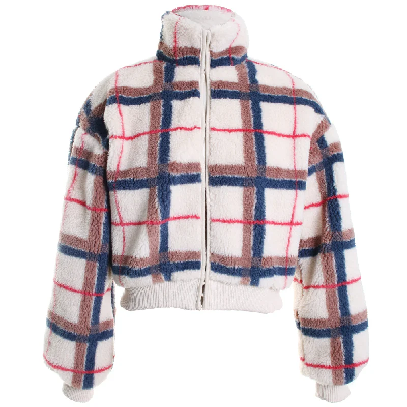 Hook & Eye Sherpa Jacket Hooded Jacket Caped Jacket Shawl Collar Jacket